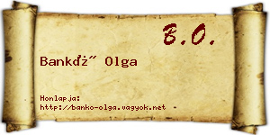 Bankó Olga névjegykártya